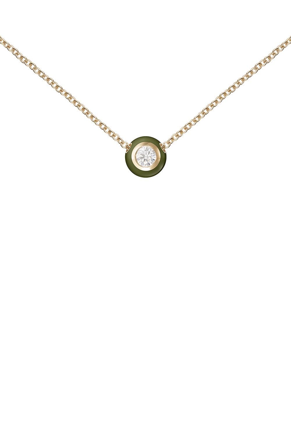 MELISSA KAYE-Small Army Green Audrey Necklace-YELLOW GOLD