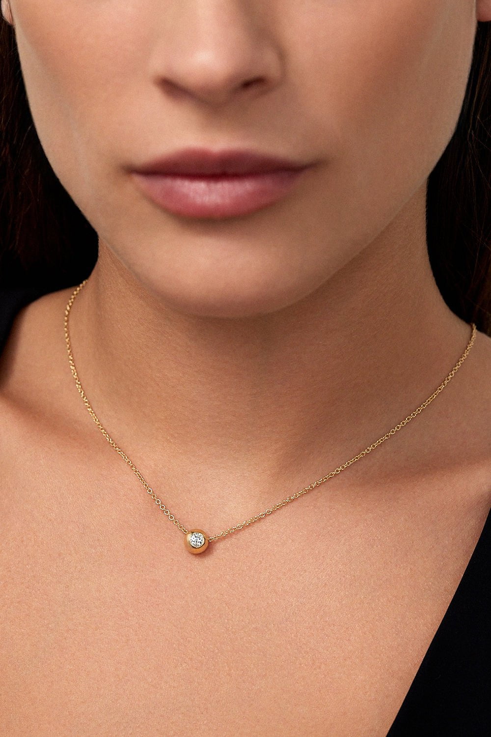 MELISSA KAYE-Small Audrey Pendant Necklace-YELLOW GOLD