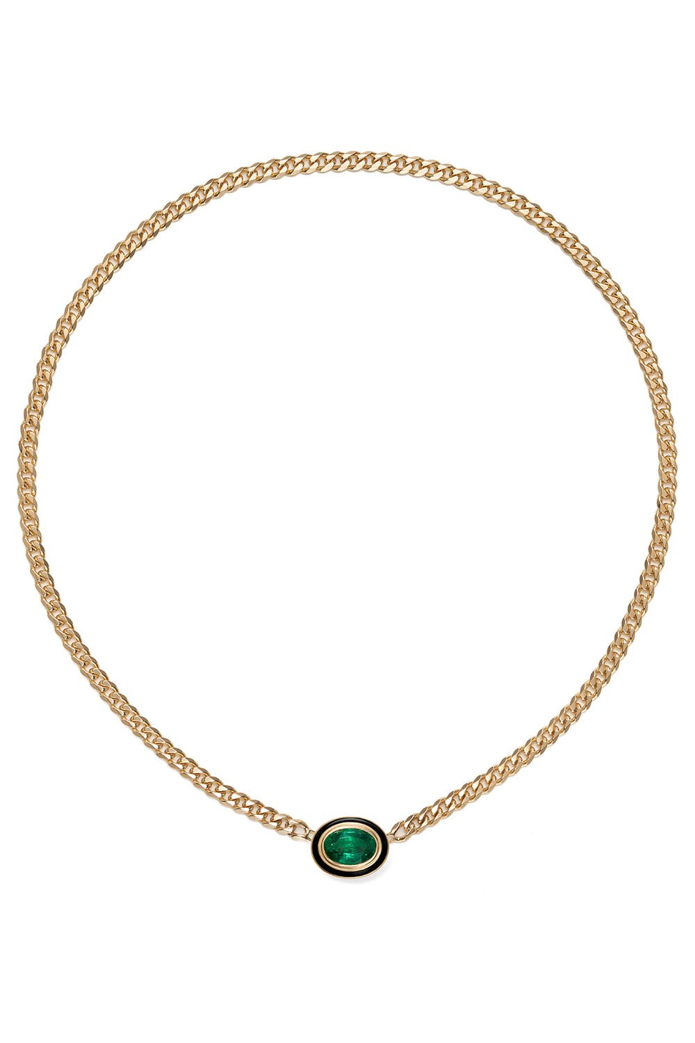 MELISSA KAYE-Lenox Pendant - Emerald-YELLOW GOLD