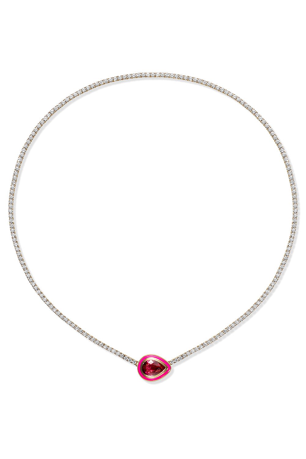 MELISSA KAYE-Lenox Pendant - Pink Spinel-YELLOW GOLD