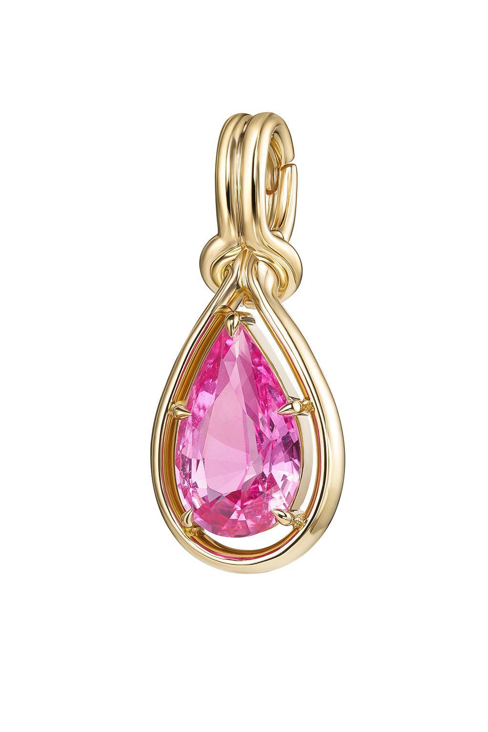  Pink Sapphire Rocky Pear Charm-YELLOW GOLD-JEWELRYFINE JEWELPENDANT-MELISSA KAYE 