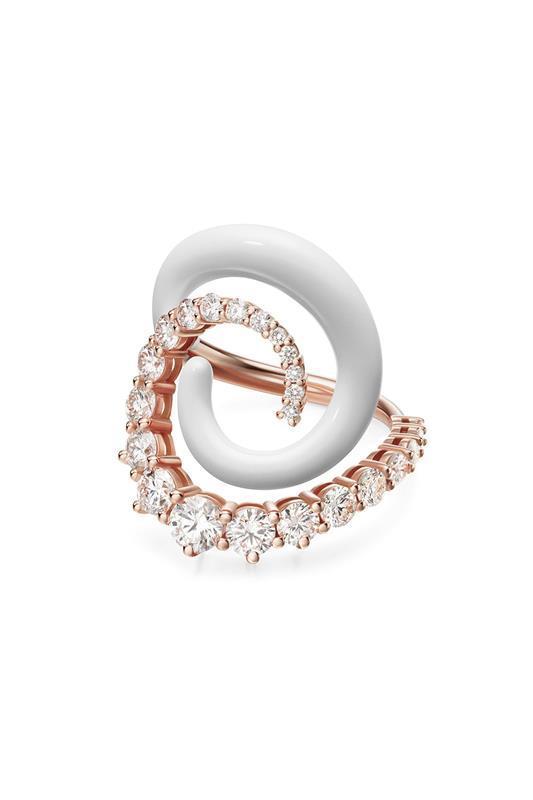 Riley Rings White Riley Partial Diamond Ring - Rose Gold | MELISSA KAYE – Marissa ...
