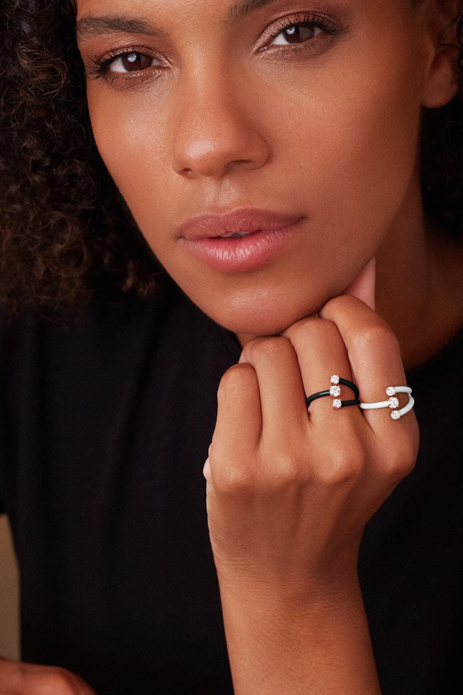 MELISSA KAYE-Pastel Pink Aria Moon Ring-ROSE GOLD