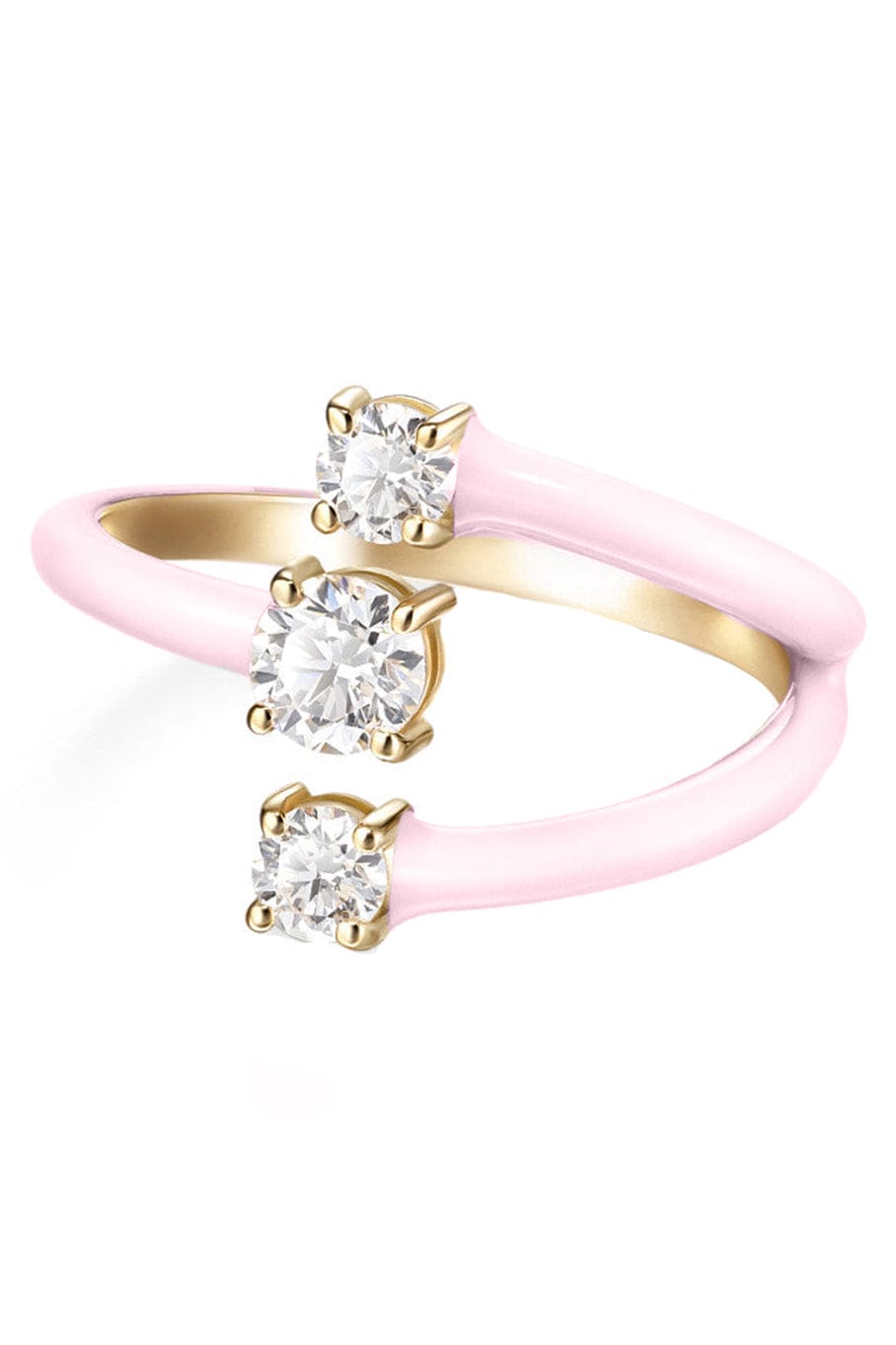 MELISSA KAYE-Pastel Pink Aria Moon Ring-ROSE GOLD