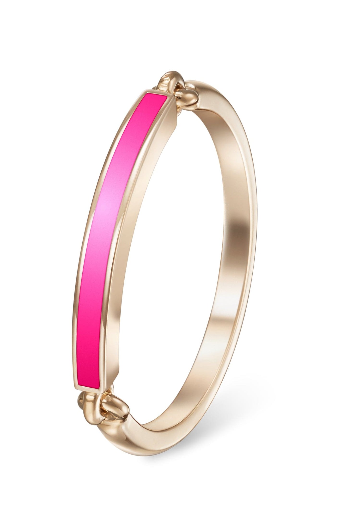 MELISSA KAYE-Neon Pink Enamel Lenox Ring-ROSE GOLD