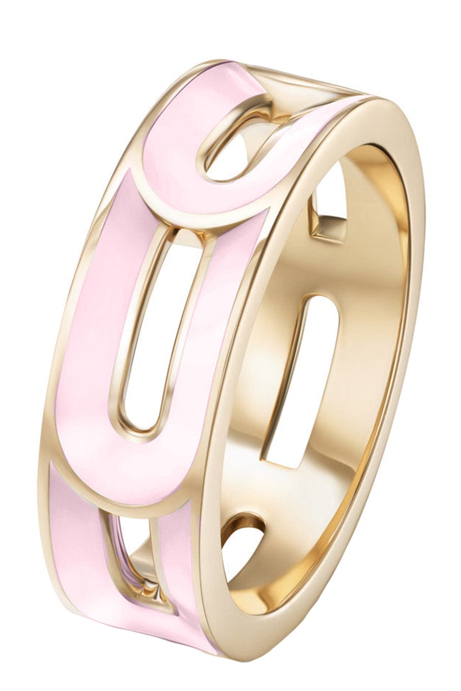 MELISSA KAYE-Pastel Pink Enamel Kira Ring-ROSE GOLD
