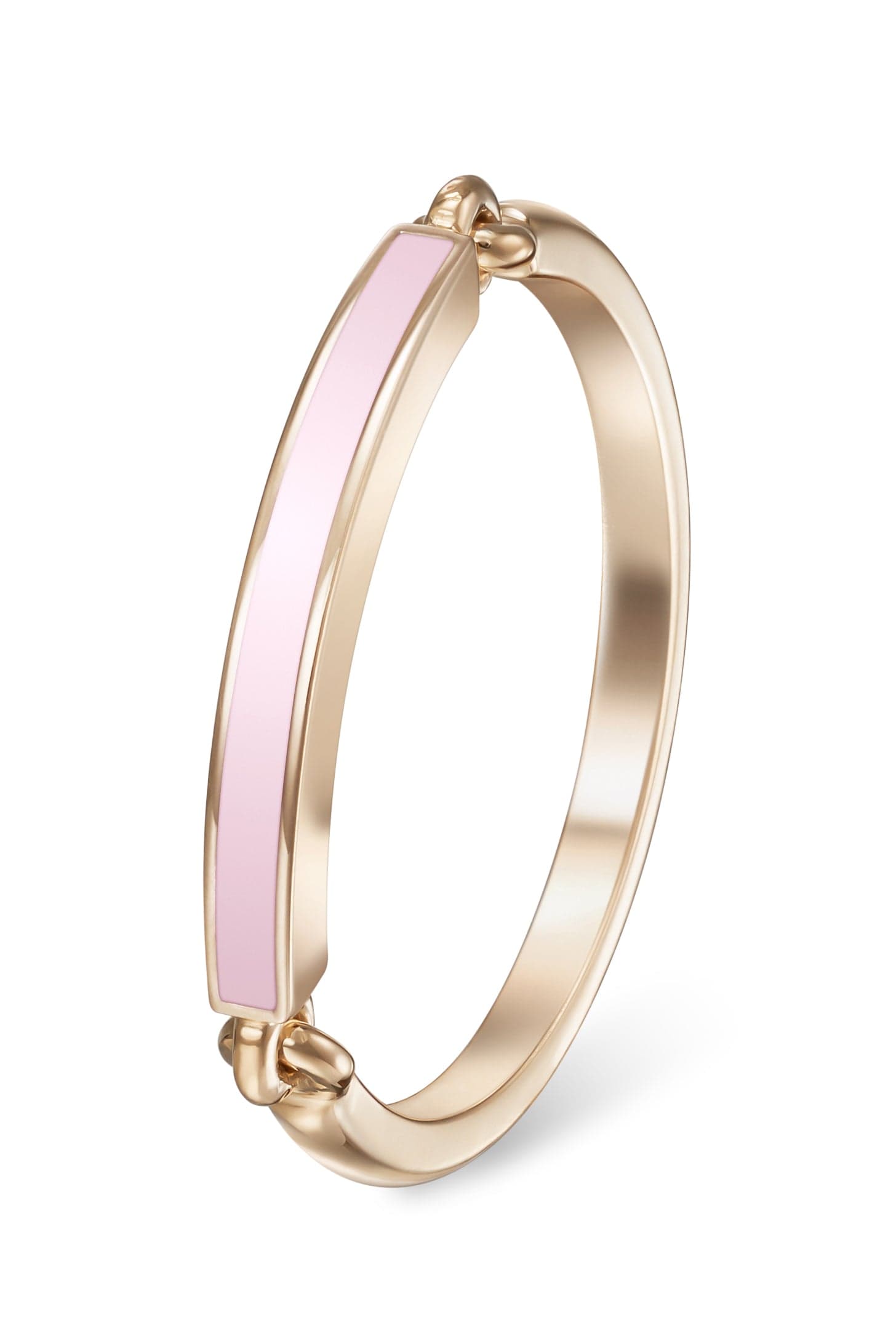 MELISSA KAYE-Pastel Pink Enamel Lenox Ring-ROSE GOLD