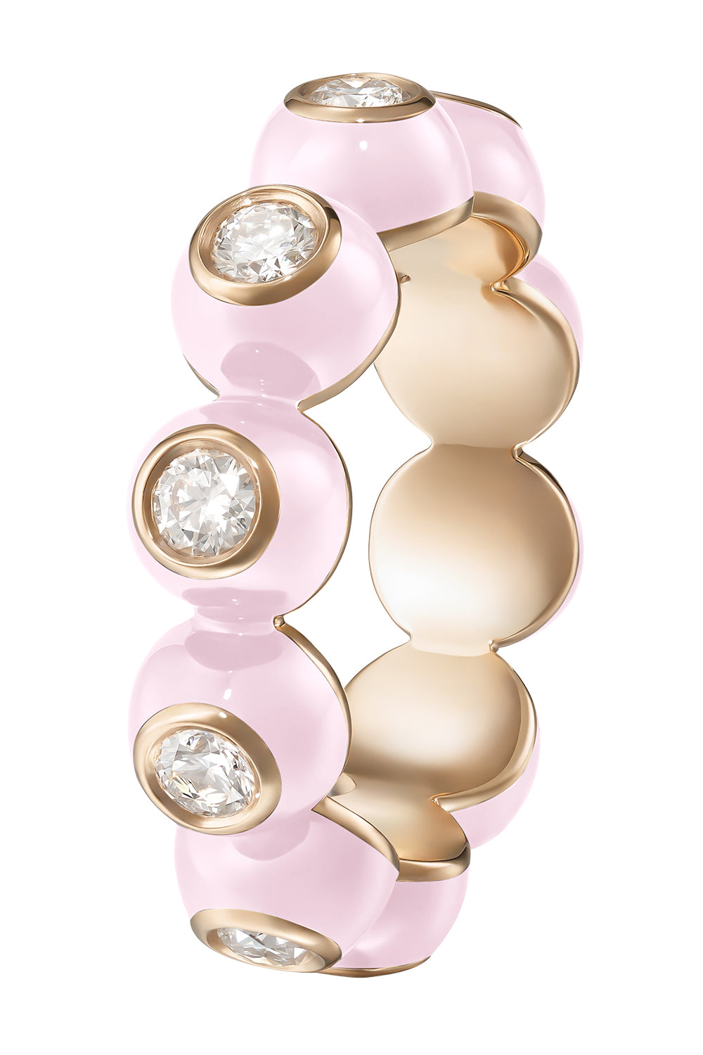  Diamond Pastel Pink Audrey Eternity Ring-ROSE GOLD-JEWELRYFINE JEWELRING-MELISSA KAYE 