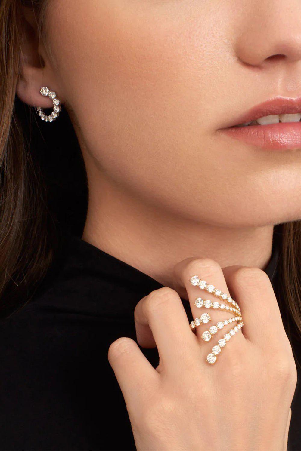 MELISSA KAYE-Aria Cascade Ring-WHITE GOLD