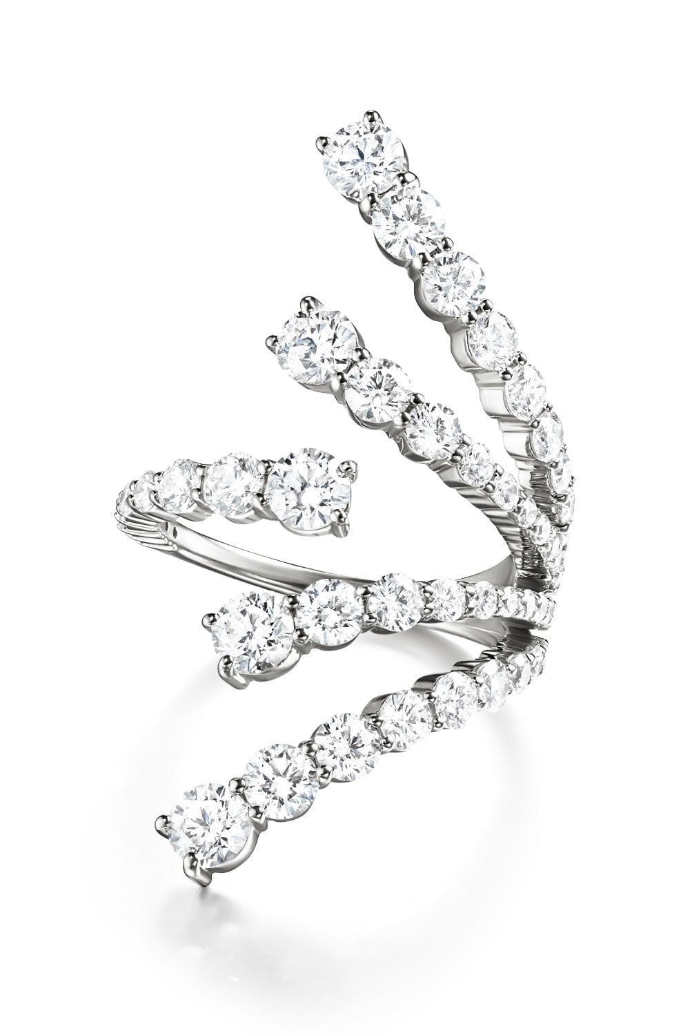 MELISSA KAYE-Aria Cascade Ring-WHITE GOLD