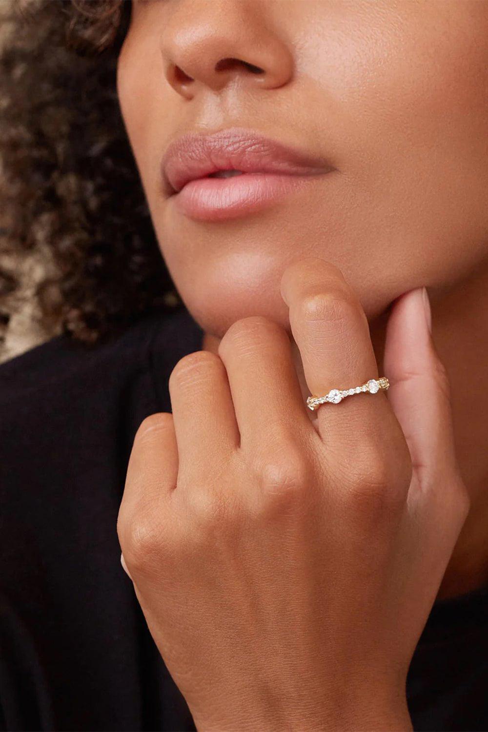 MELISSA KAYE-Sadie Alternating Eternity Band-WHITE GOLD