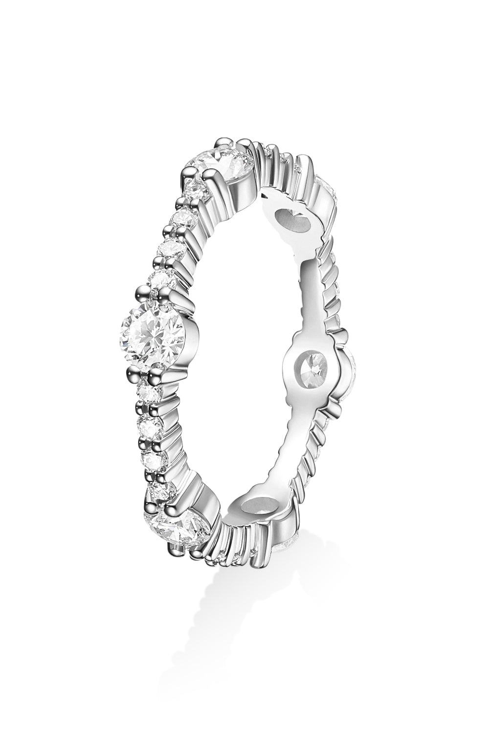 MELISSA KAYE-Sadie Alternating Eternity Band-WHITE GOLD