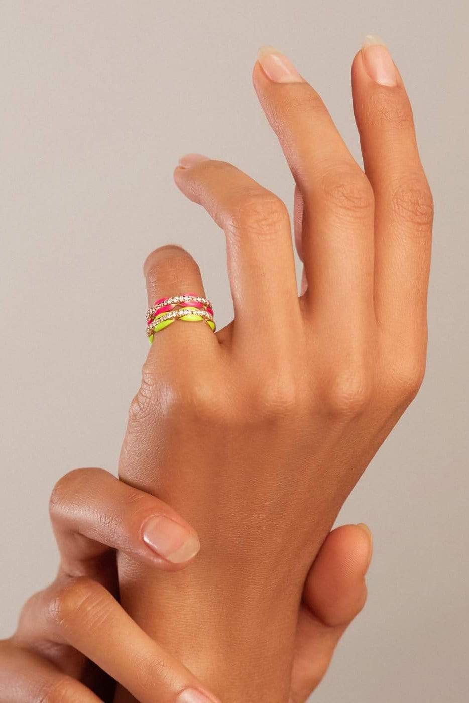 MELISSA KAYE-Neon Yellow Ada Pinky Ring-YELLOW GOLD