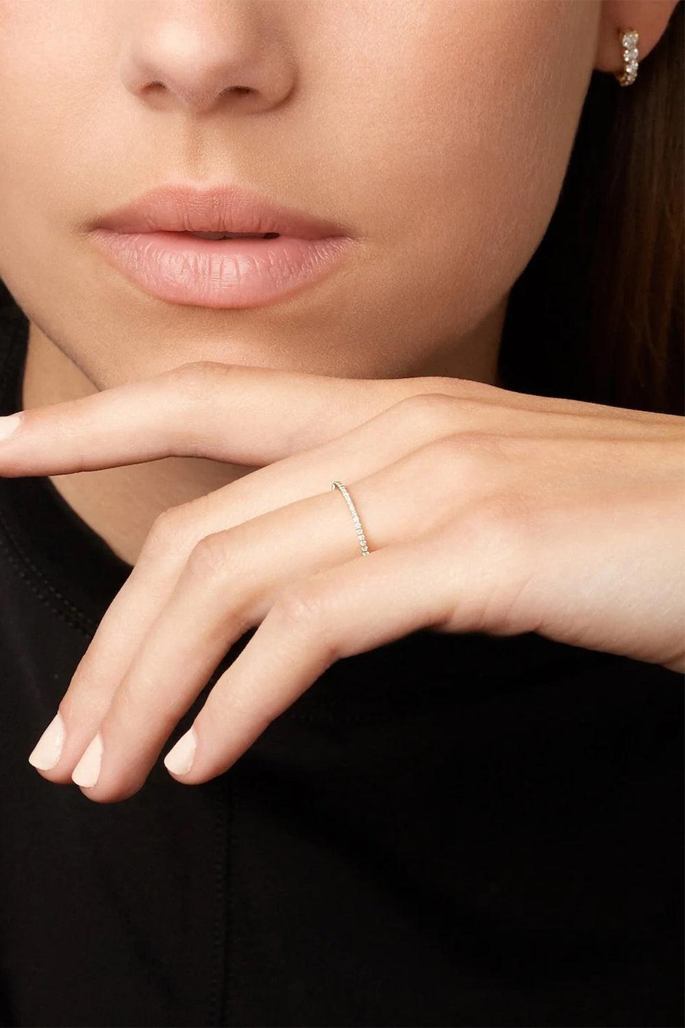 Sadie Eternity Band - Yellow Gold - 1mm-YELLOW GOLD-6-JEWELRYFINE JEWELRING-MELISSA KAYE