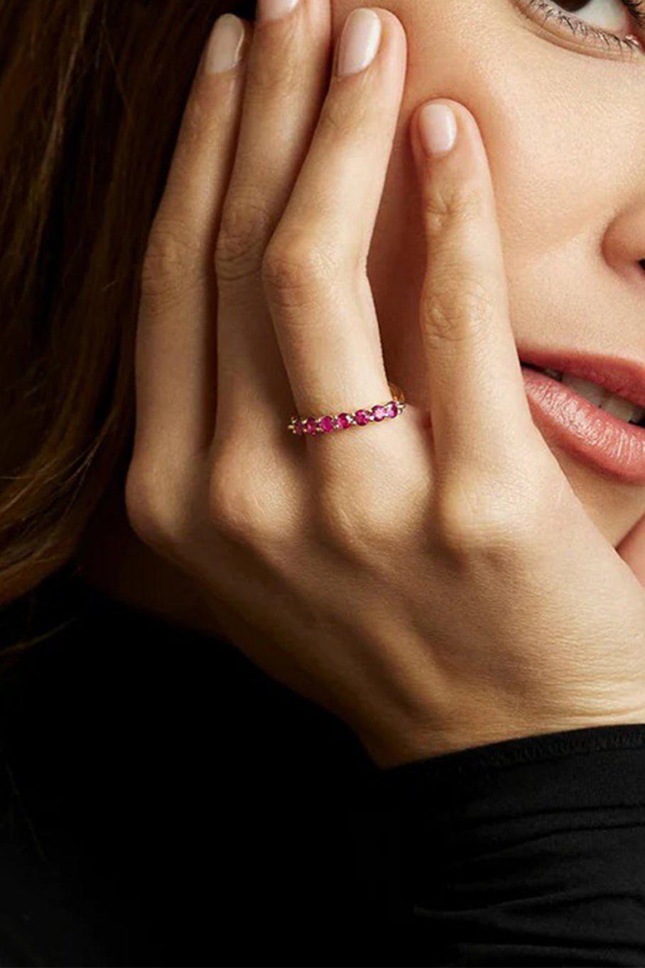 MELISSA KAYE-Hot Pink Sapphire Lenox Ring-