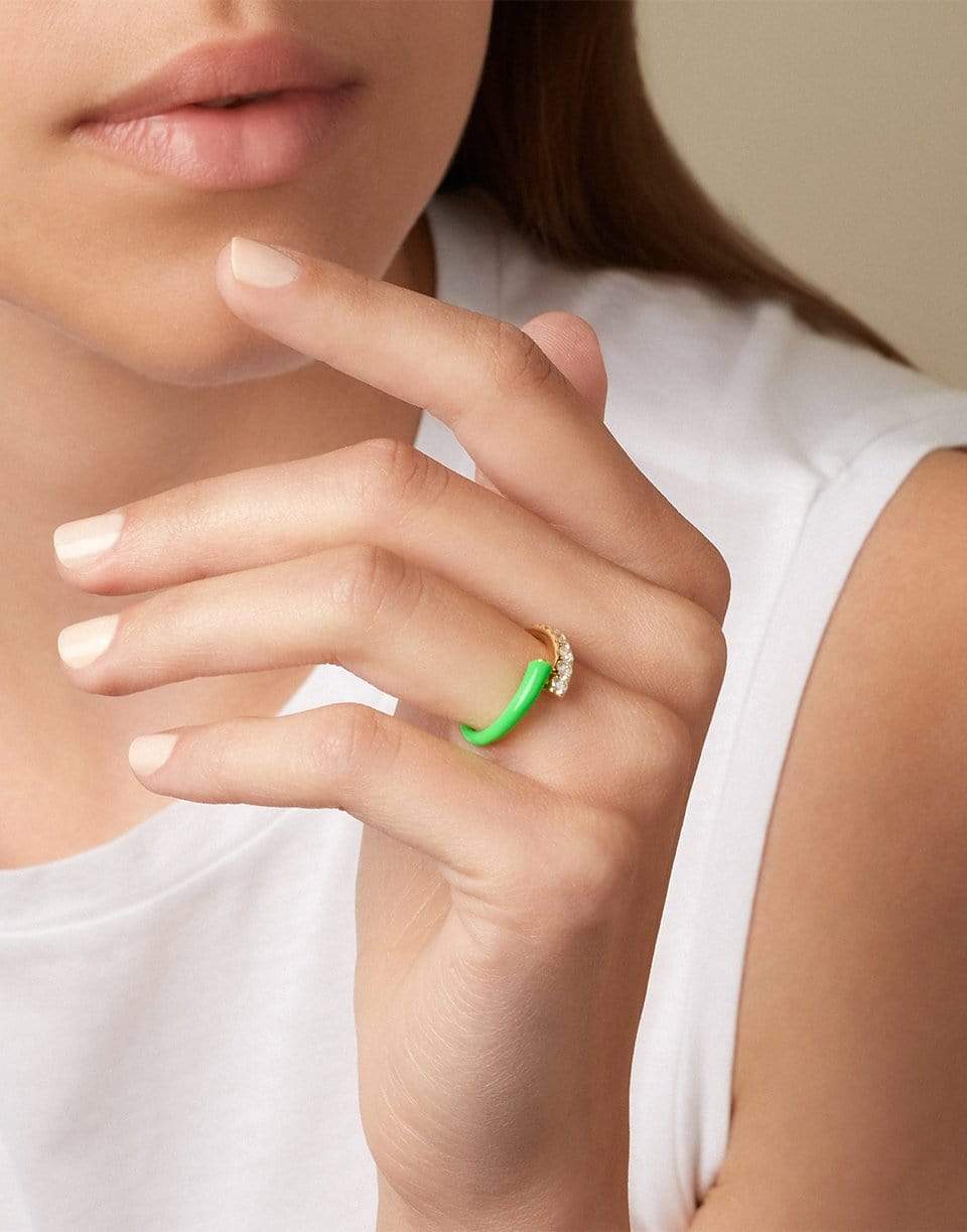 MELISSA KAYE-Green Diamond Lola Ring-YELLOW GOLD