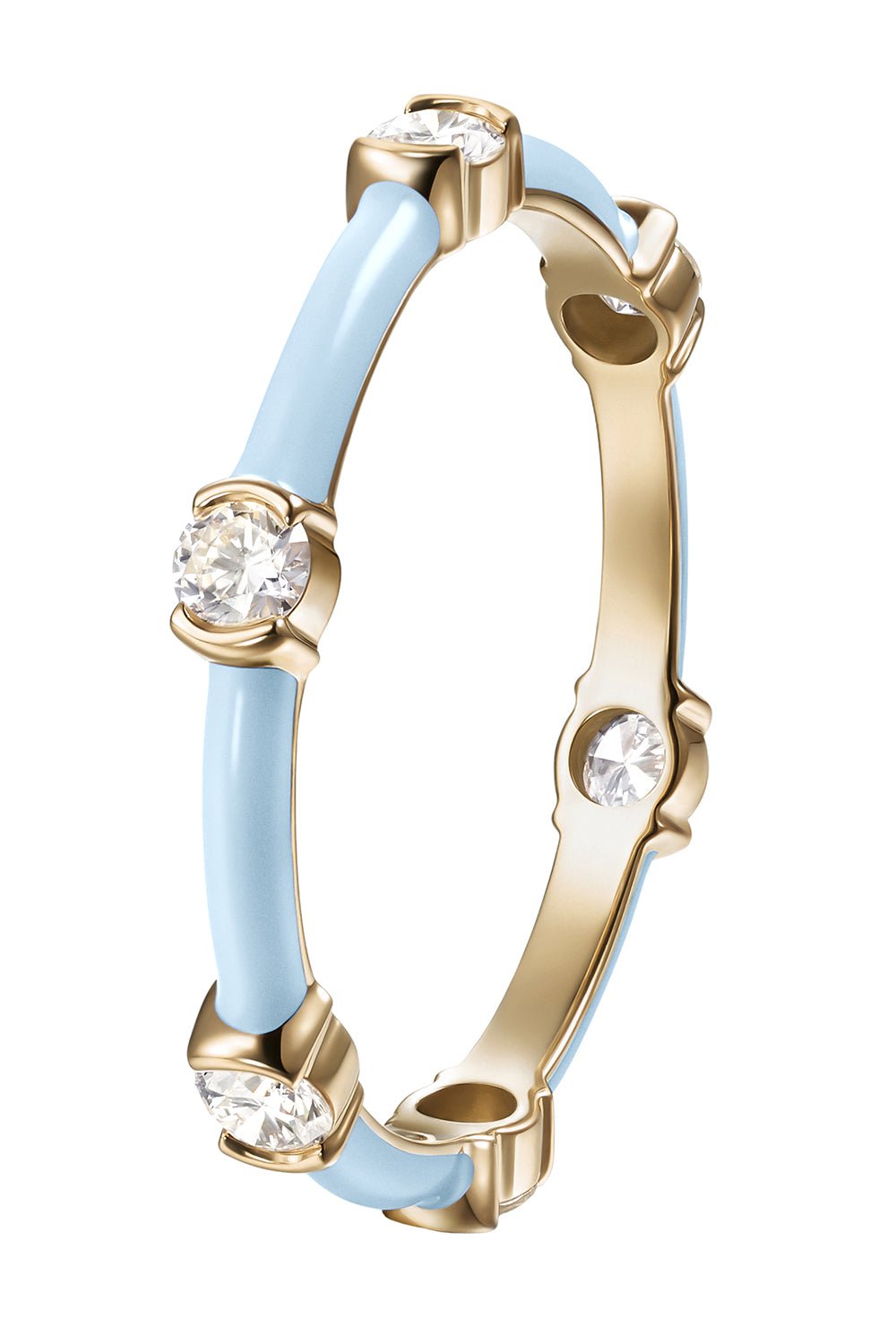 MELISSA KAYE-Pastel Blue Zea Ring-YELLOW GOLD