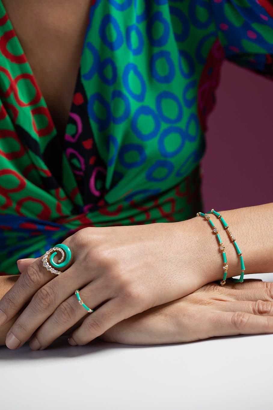 MELISSA KAYE-Zea Ring - Turquoise-YELLOW GOLD