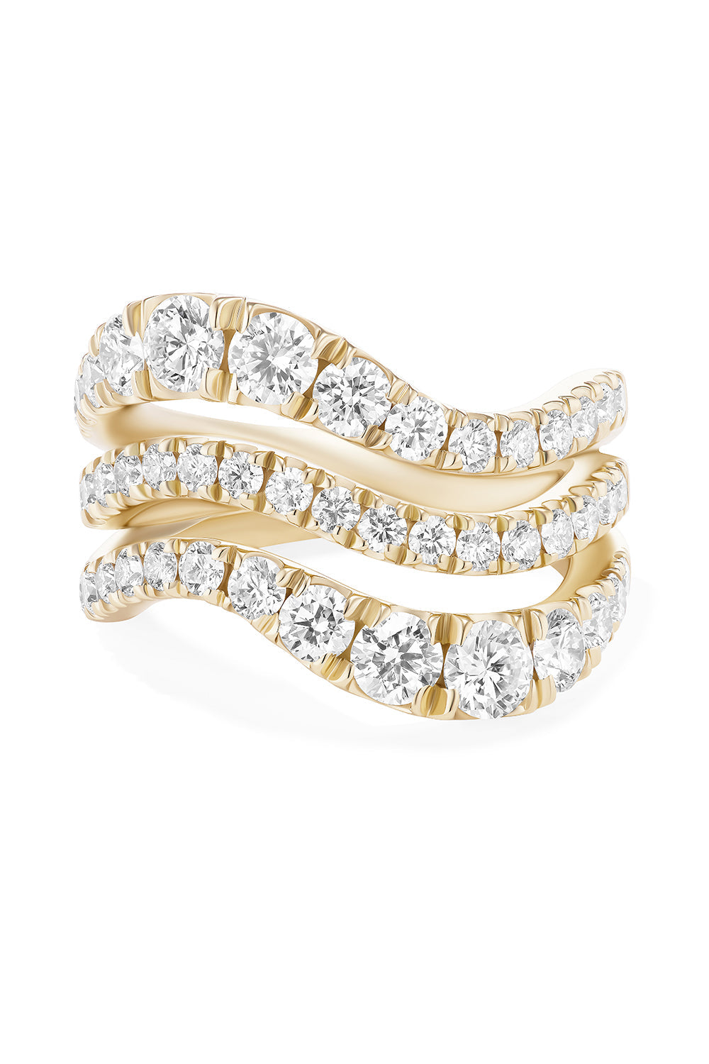 Diamond Clara Triple Ring-YELLOW GOLD-7-JEWELRYFINE JEWELRING-MELISSA KAYE