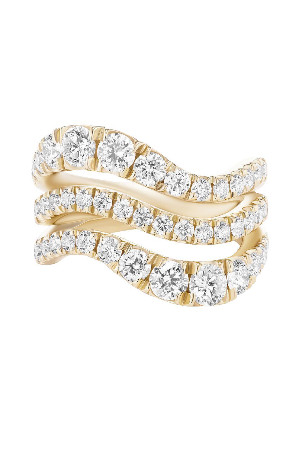 Clara Diamond Triple Wave Ring-YELLOW GOLD-7-JEWELRYFINE JEWELRING-MELISSA KAYE