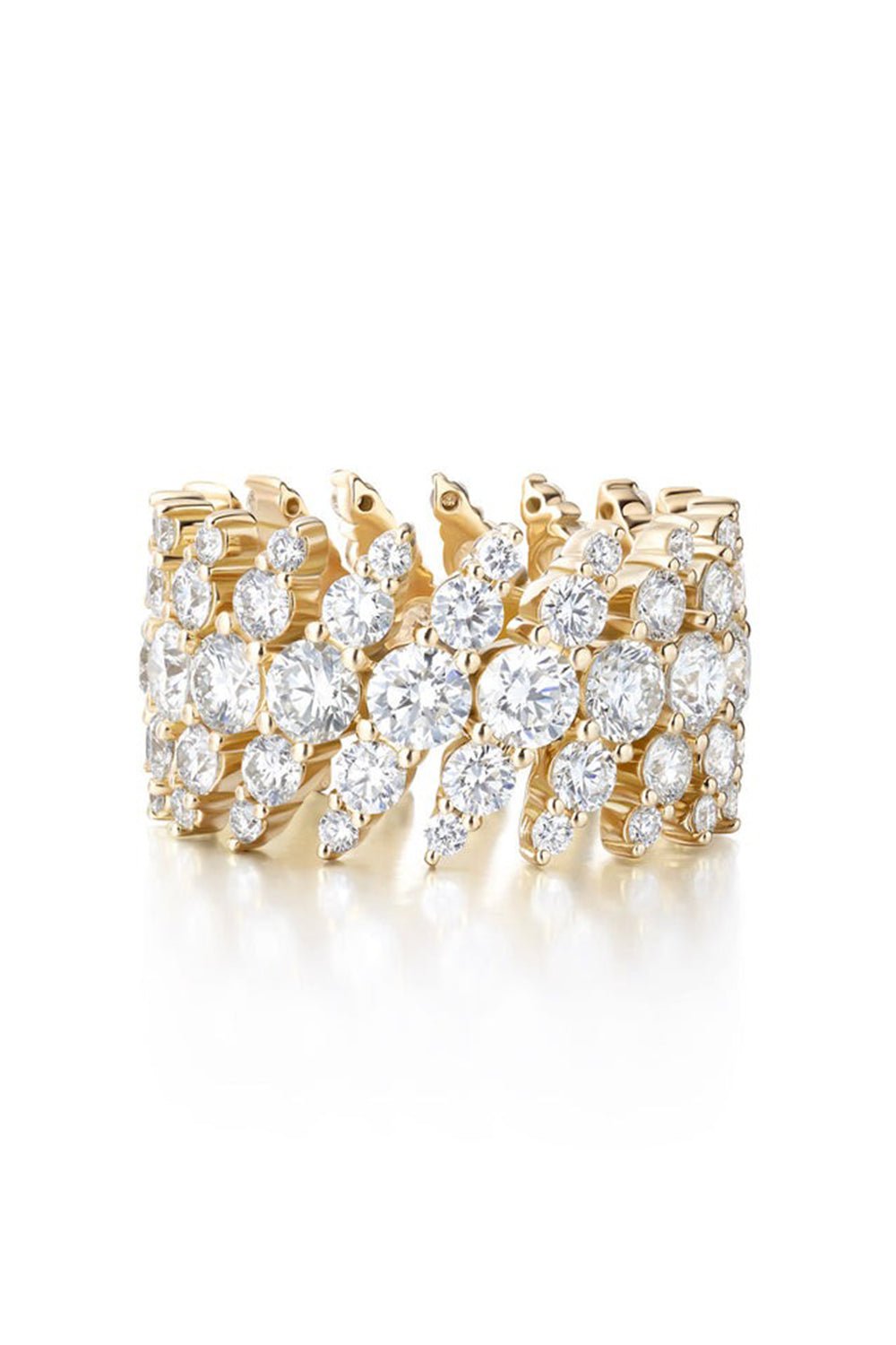 MELISSA KAYE-Diamond Maya Cigar Band-YELLOW GOLD