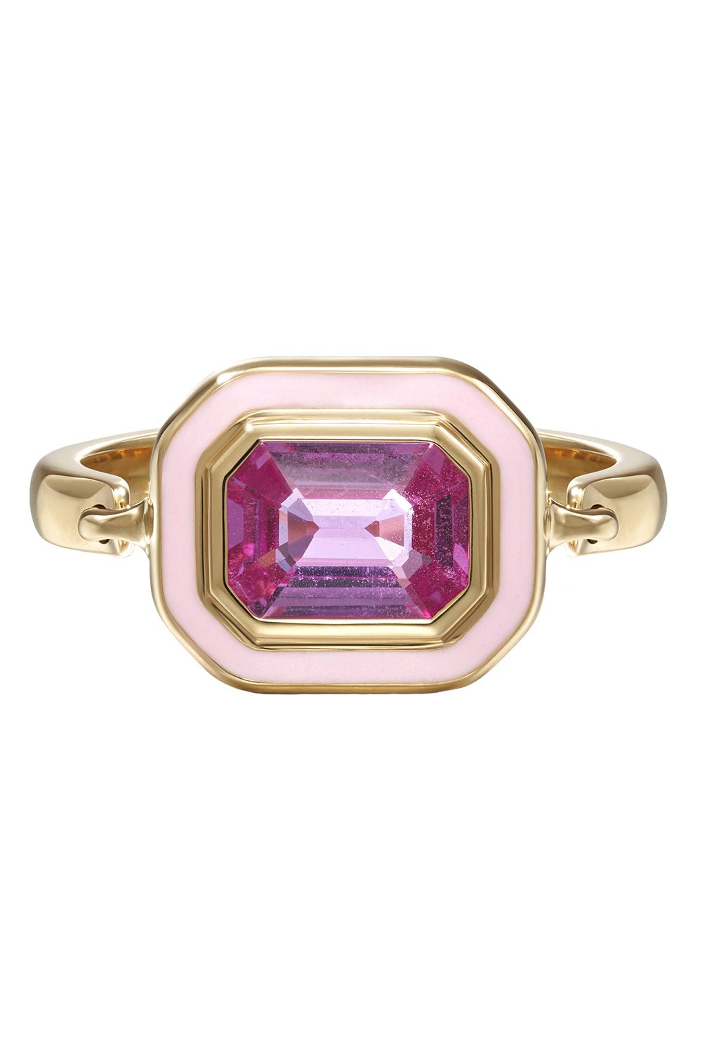 MELISSA KAYE-Lenox Ring - Pink Sapphire-YELLOW GOLD