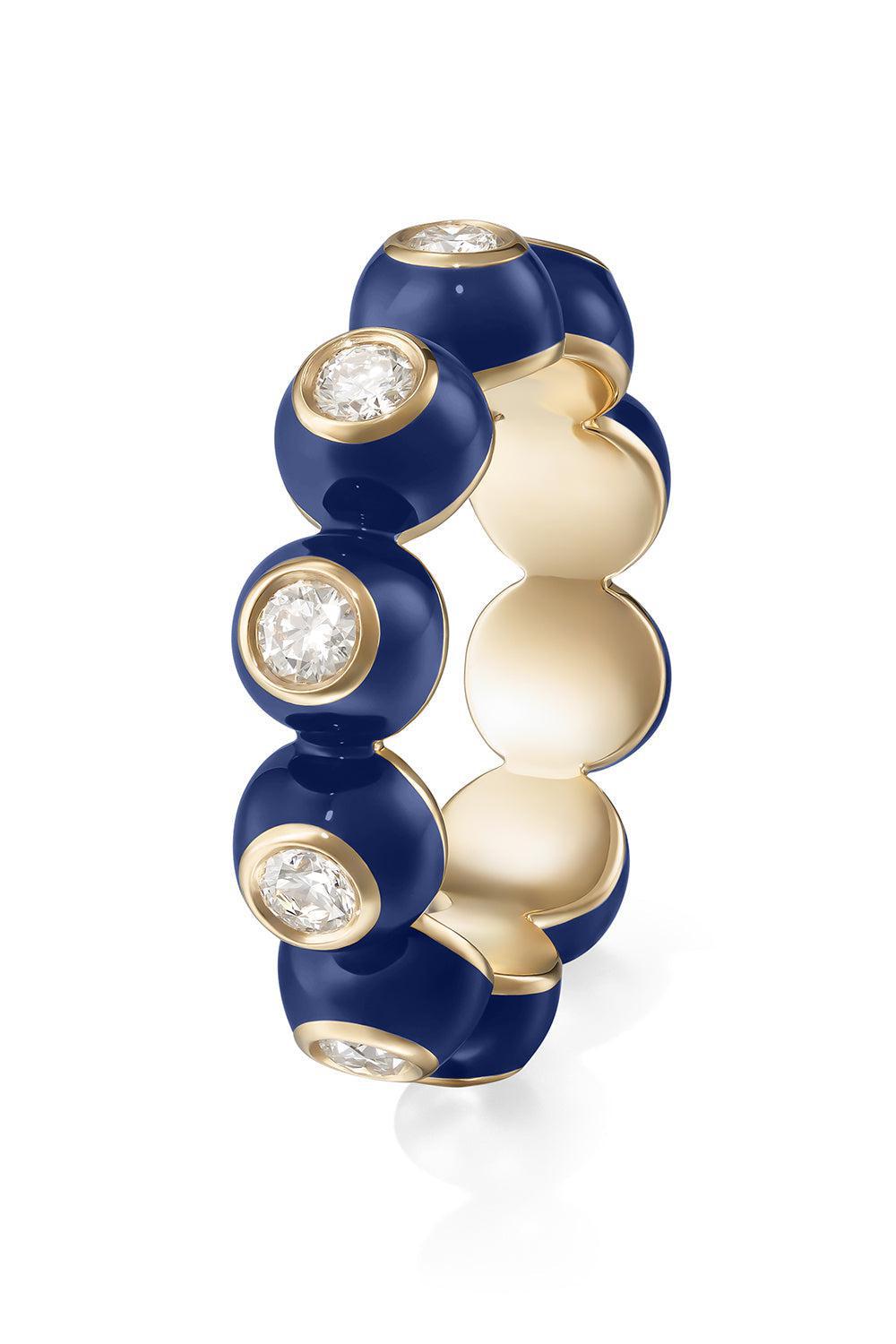 Navy Audrey Eternity Band-YELLOW GOLD-7-JEWELRYFINE JEWELRING-MELISSA KAYE