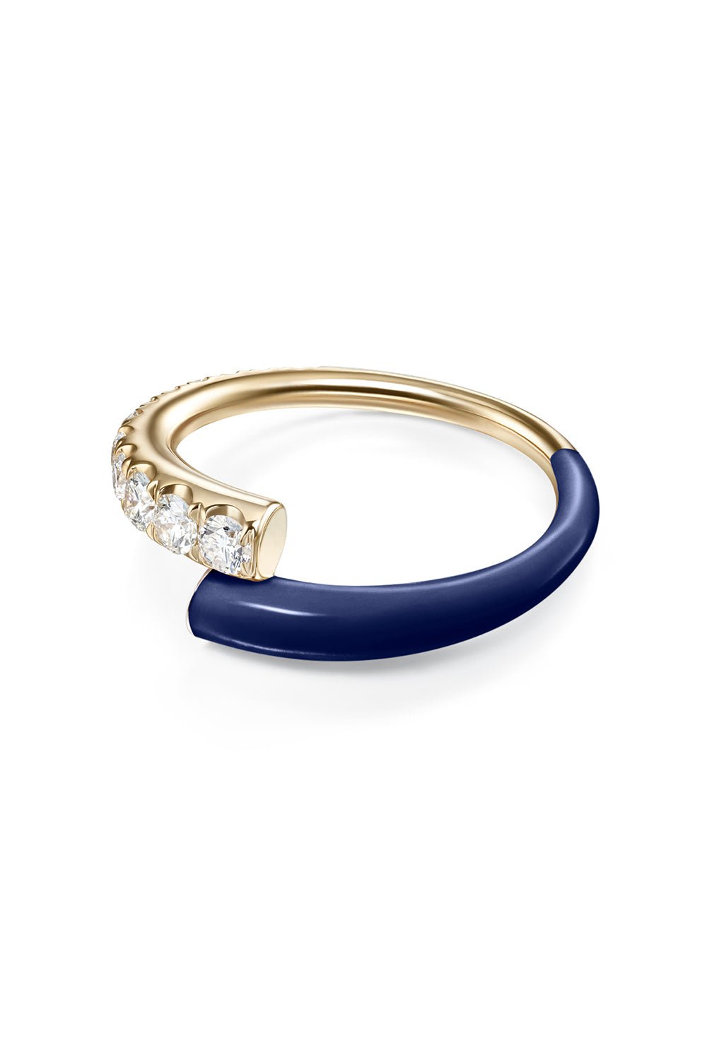 MELISSA KAYE-Navy Diamond Lola Ring-YELLOW GOLD