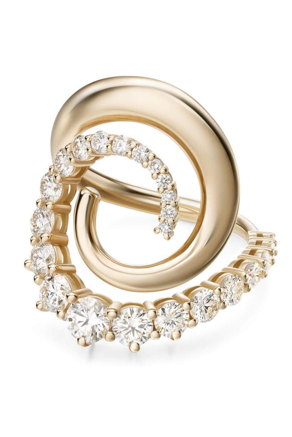 MELISSA KAYE-Partial Diamond Riley Ring-YELLOW GOLD