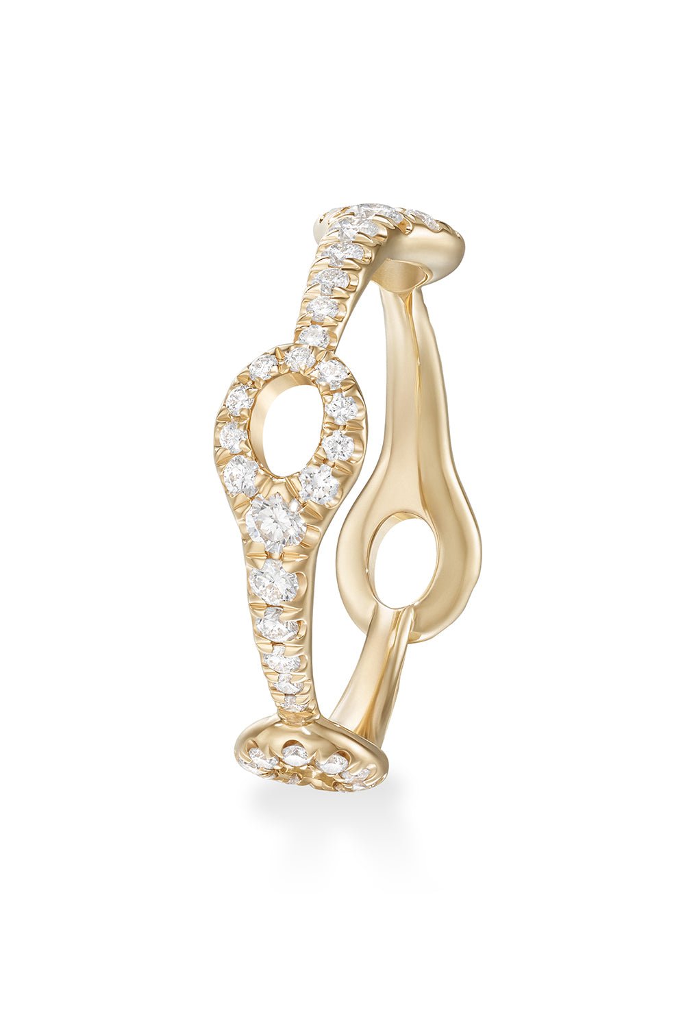 MELISSA KAYE-Small Lola Needle Diamond Ring-YELLOW GOLD