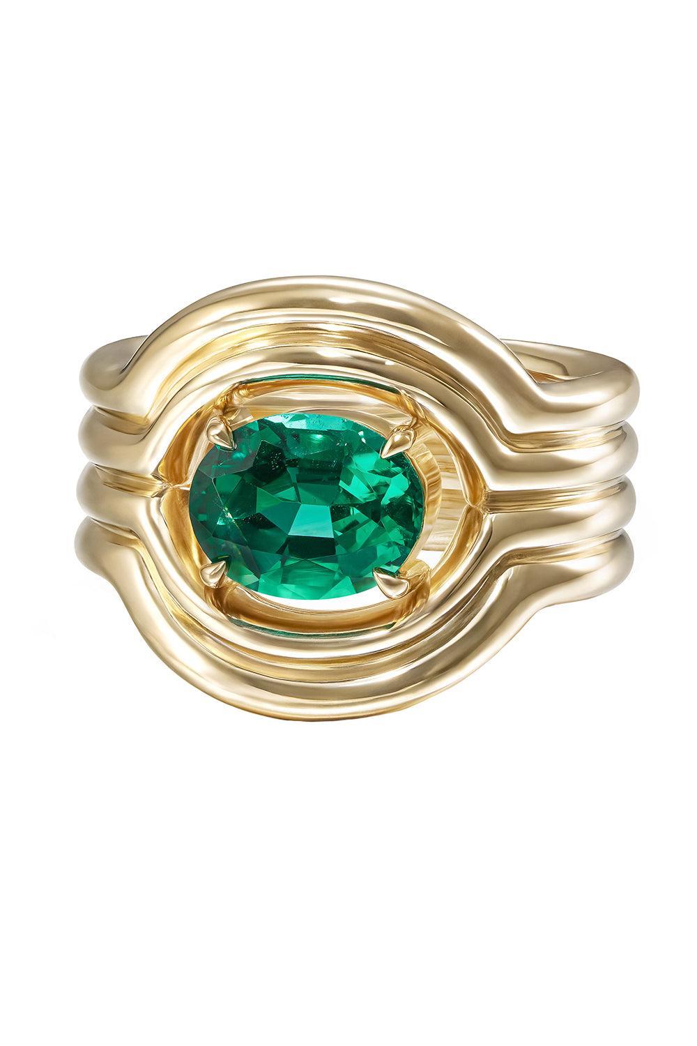  Emerald Rocky Rae Ring-YELLOW GOLD-7.25-JEWELRYFINE JEWELRING-MELISSA KAYE 