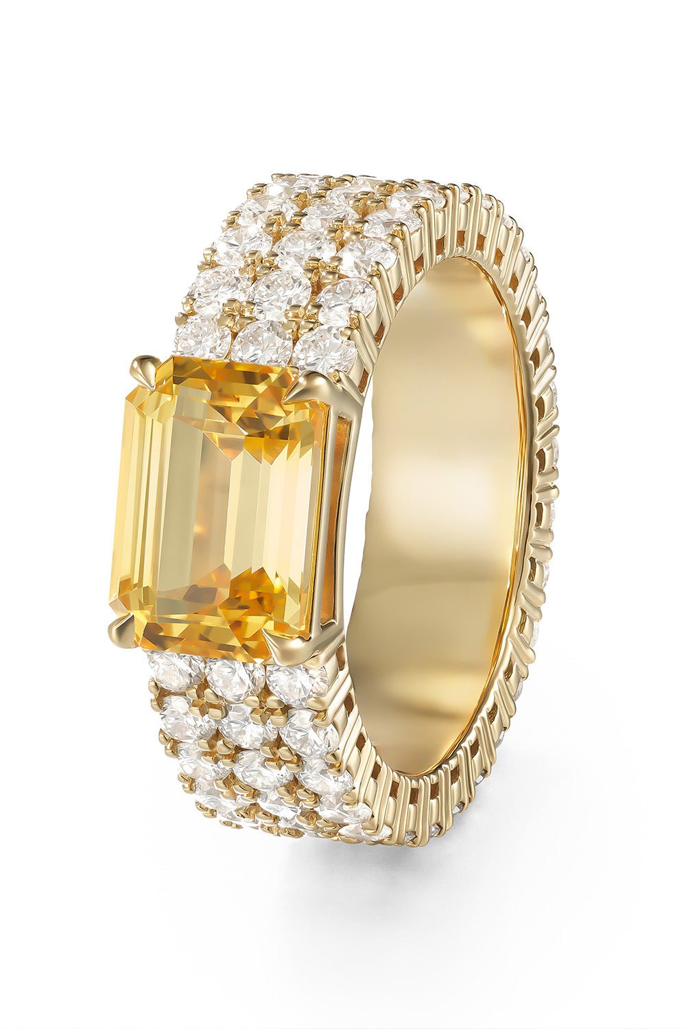 MELISSA KAYE-Lenox Triple Eternity Band-YELLOW GOLD