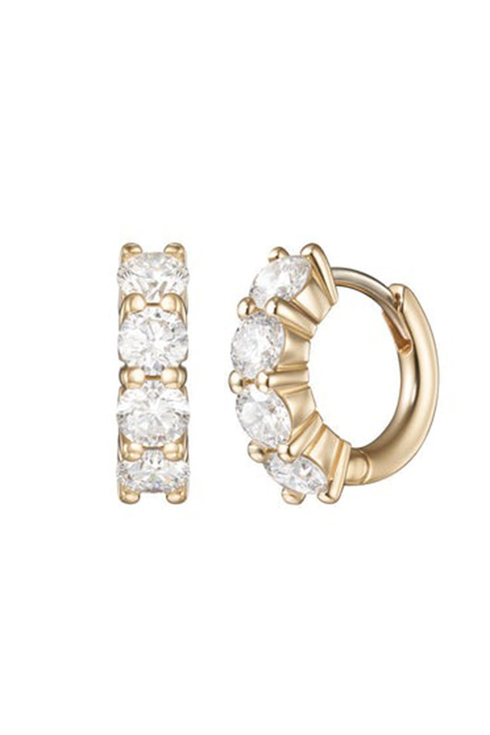 MELISSA KAYE-Sadie Huggie Hoop Earrings-YELLOW GOLD