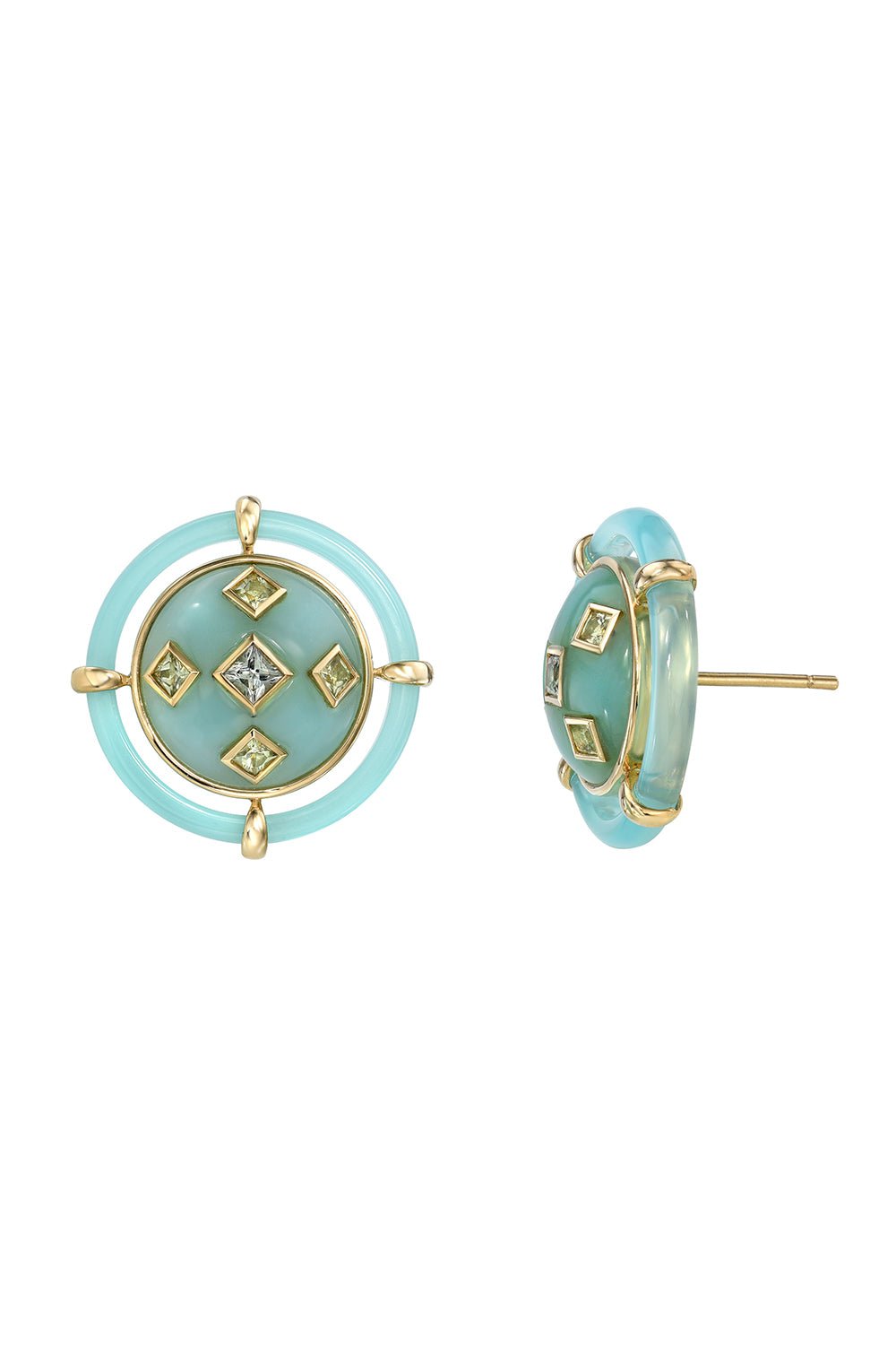 MEREDITH YOUNG-Orbit Lagoon Earrings-YELLOW GOLD