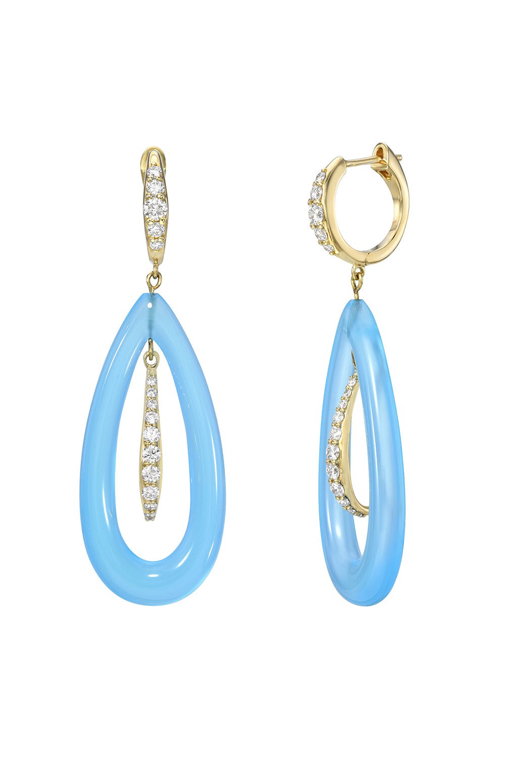 MEREDITH YOUNG-Petite Kinetic Diamond Earrings-YELLOW GOLD