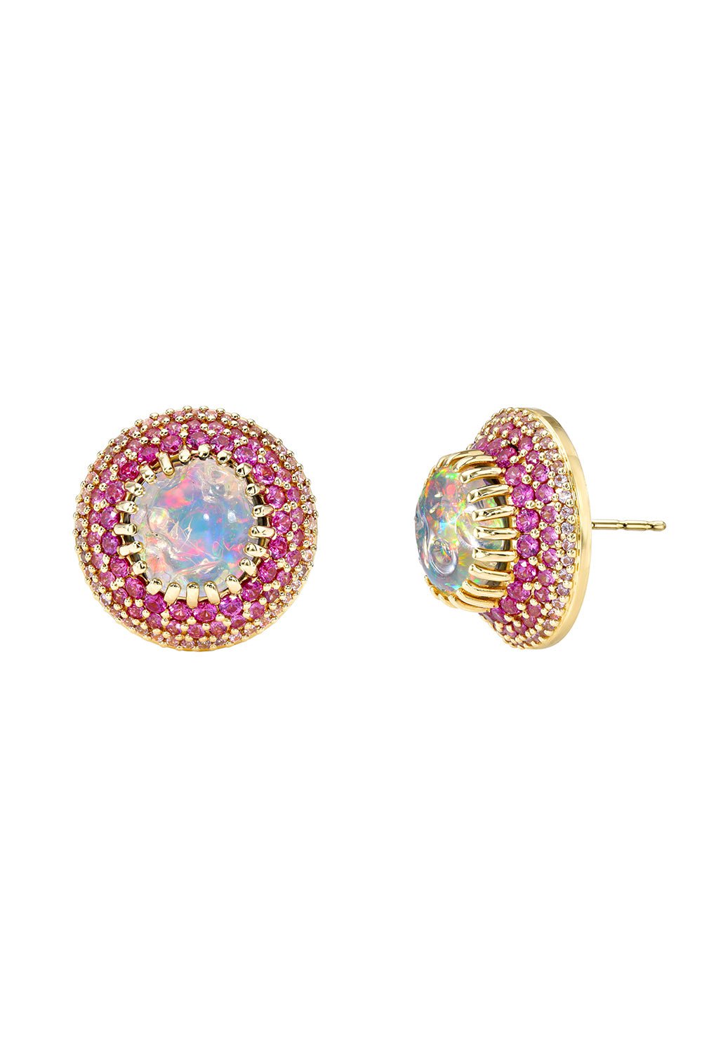 MEREDITH YOUNG-Blooming Fire Opal Earrings-YELLOW GOLD