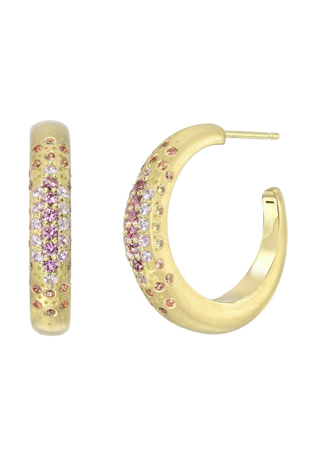 MEREDITH YOUNG-Sunset Crescent Hoop Earrings-YELLOW GOLD