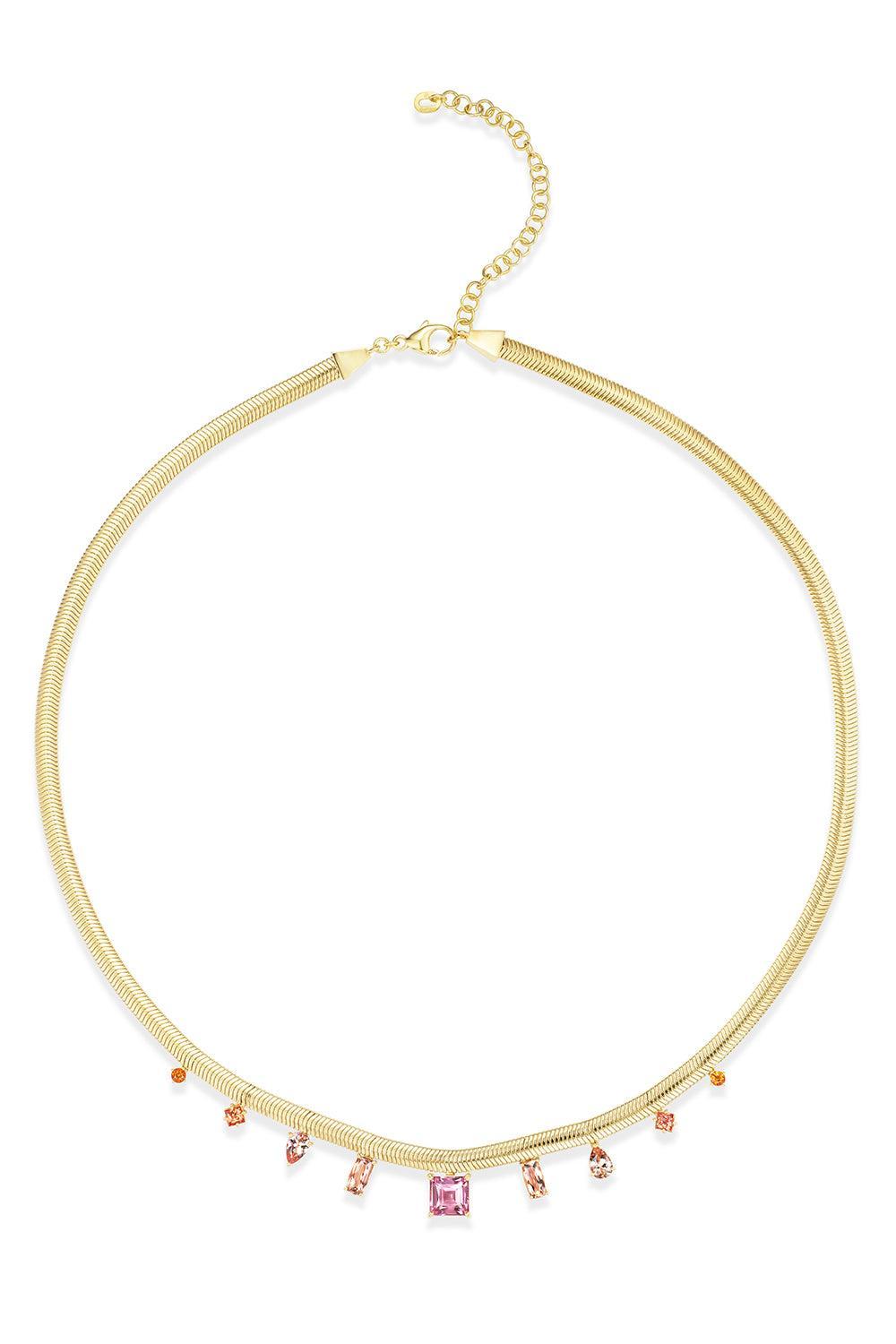 Multi Stone Dawn Glow Snake Necklace-YELLOW GOLD-JEWELRYFINE JEWELNECKLACE O-MEREDITH YOUNG