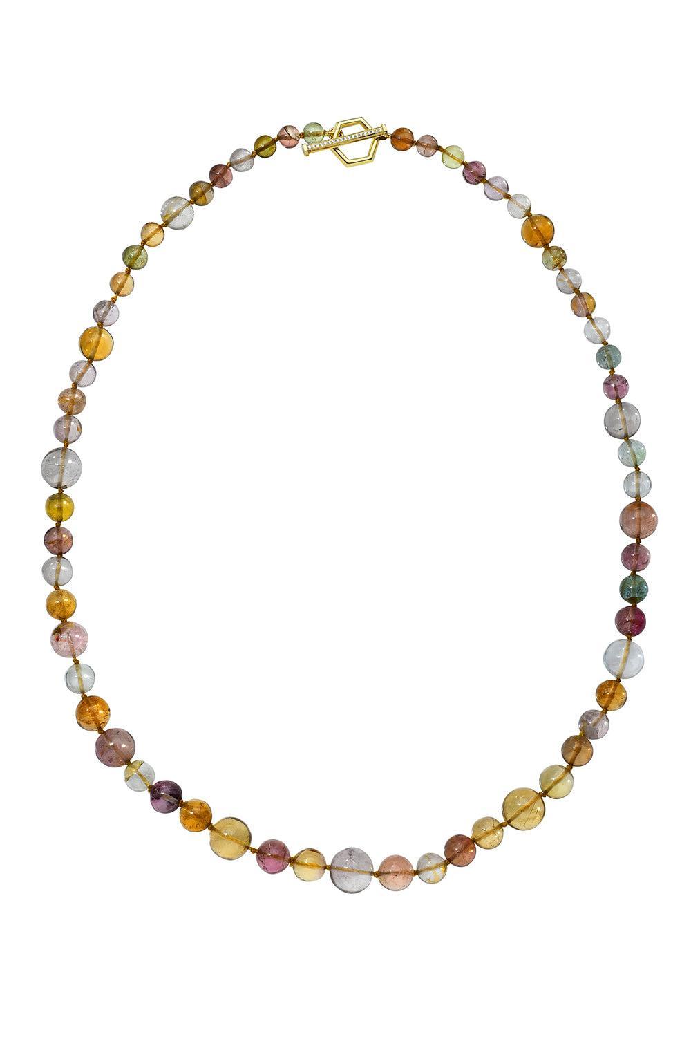 Tourmaline Diamond Painted Desert Necklace-YELLOW GOLD-JEWELRYFINE JEWELNECKLACE O-MEREDITH YOUNG