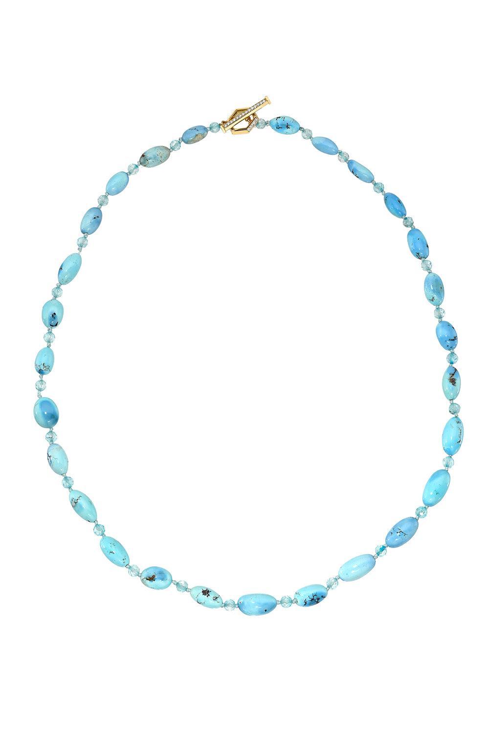 Turquoise Clear Skies Beaded Necklace-YELLOW GOLD-JEWELRYFINE JEWELNECKLACE O-MEREDITH YOUNG
