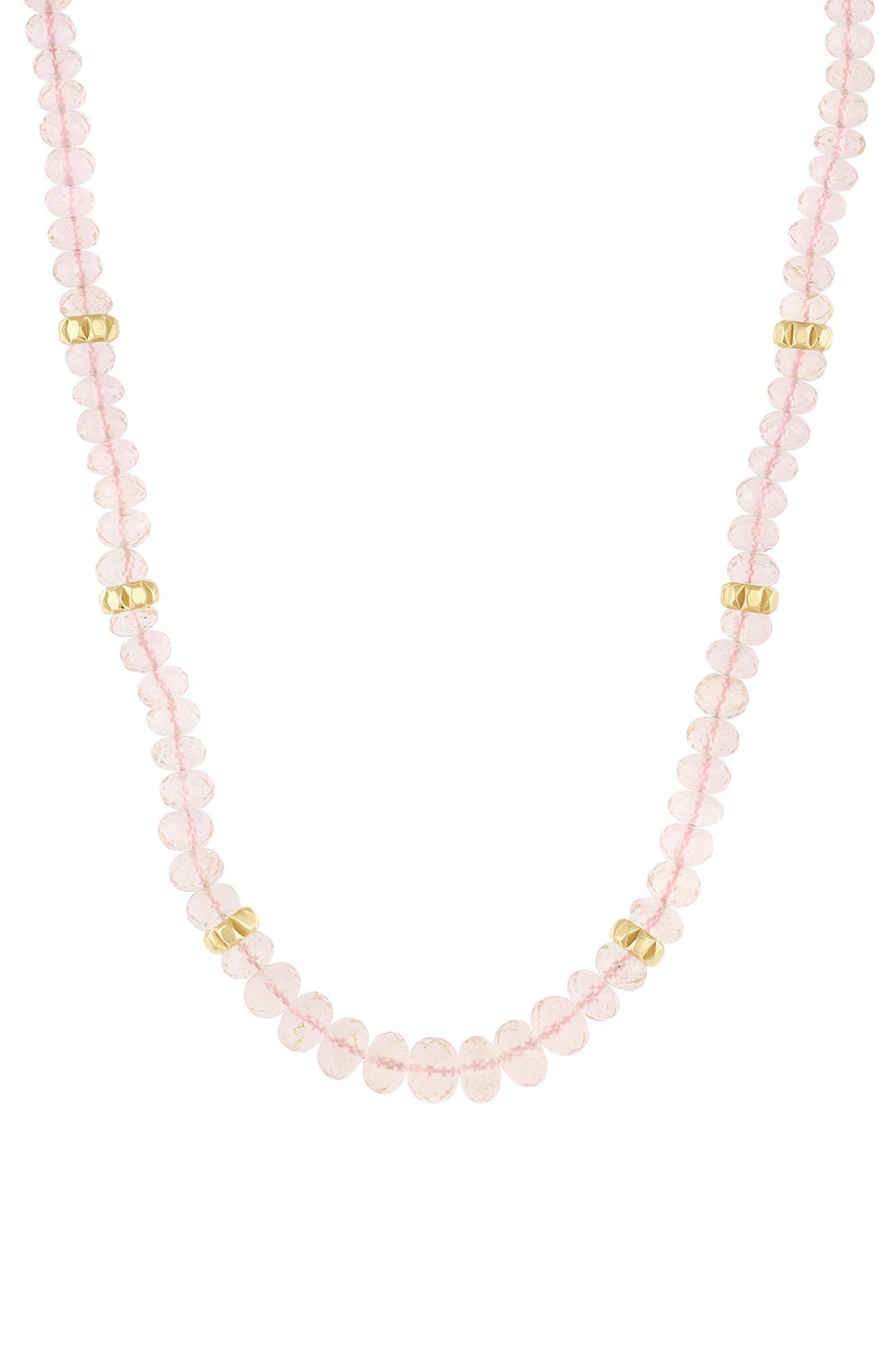 MEREDITH YOUNG-Blush Morganite Bead Necklace-YELLOW GOLD