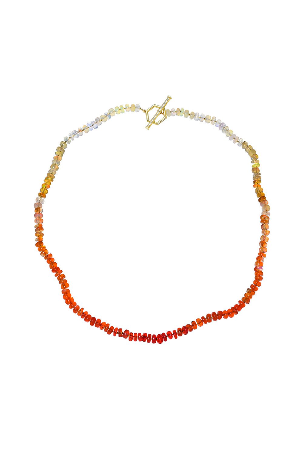 MEREDITH YOUNG-Fire Opal Bead Necklace-YELLOW GOLD