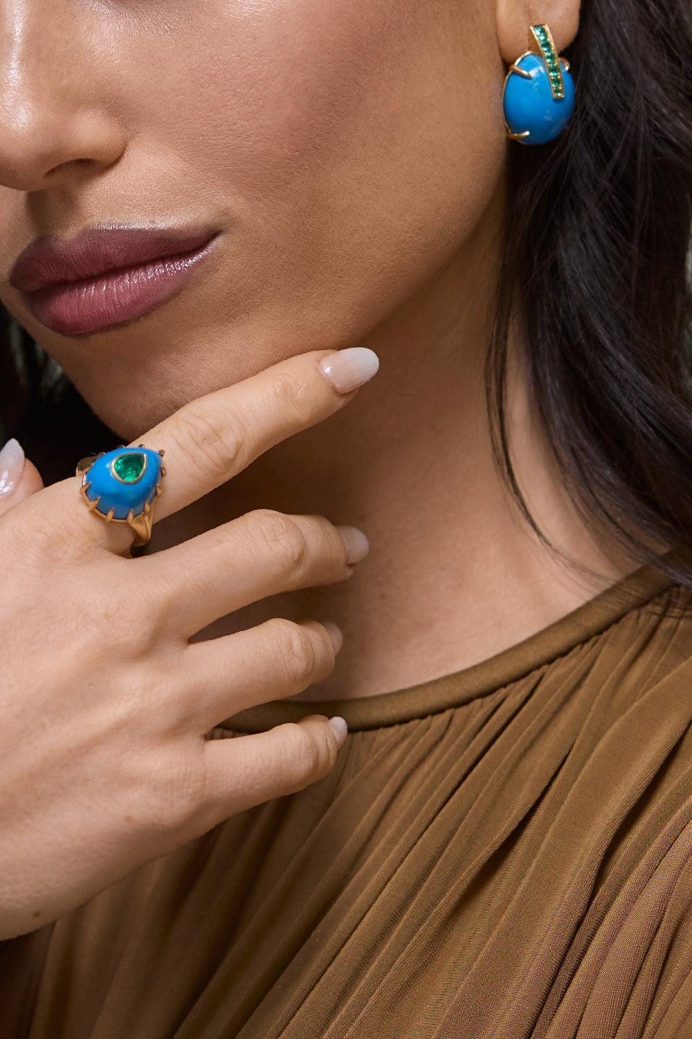 Emerald Futuristic Ring-YELLOW GOLD-6.75-JEWELRYFINE JEWELRING-MEREDITH YOUNG