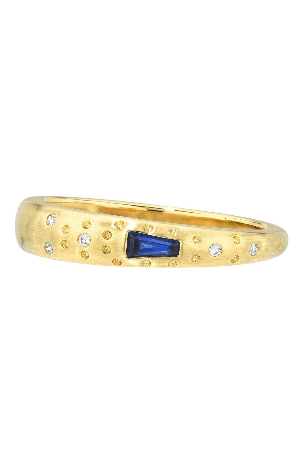 Blue Sapphire Diamond Supernova Stack Ring-YELLOW GOLD-7-JEWELRYFINE JEWELRING-MEREDITH YOUNG