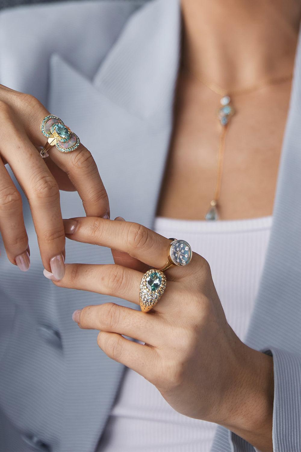 Paraiba Opal Nebula Ring-YELLOW GOLD-7.25-JEWELRYFINE JEWELRING-MEREDITH YOUNG