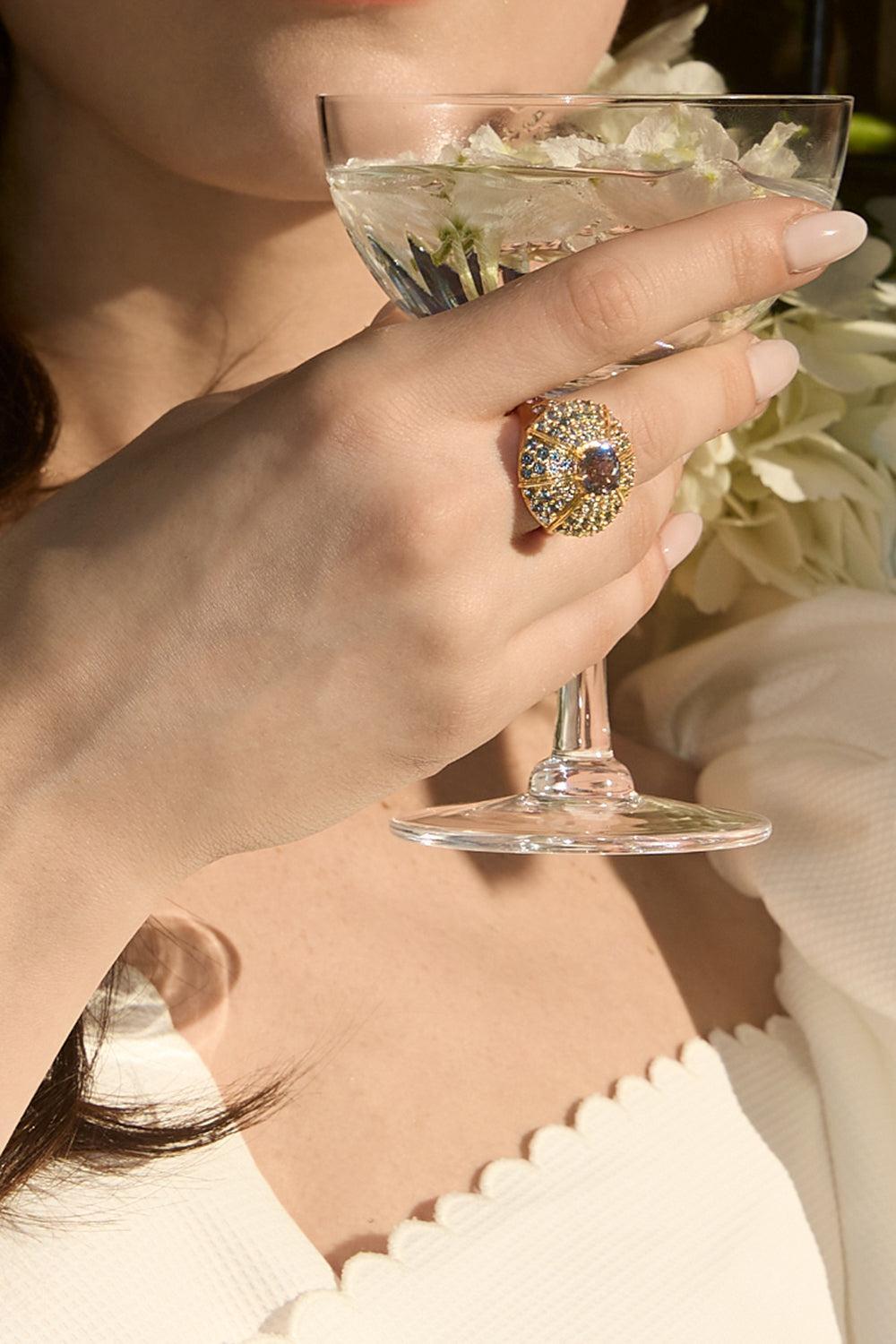 Sapphire Mossy Way Ring-YELLOW GOLD-JEWELRYFINE JEWELRING-MEREDITH YOUNG