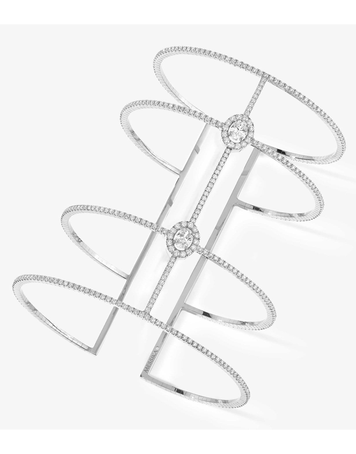 MESSIKA-Glam'Azone Skinny 4 Row Cuff-WHITE GOLD