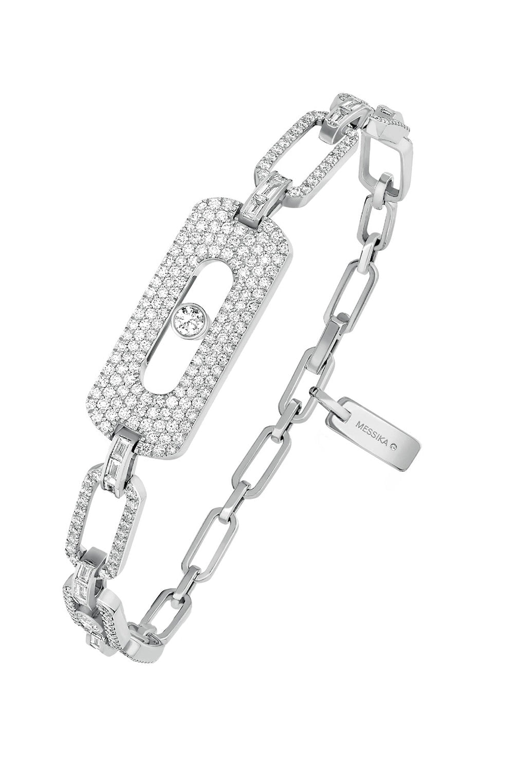 MESSIKA-My Move Pave Diamond Chain Bracelet-WHITE GOLD