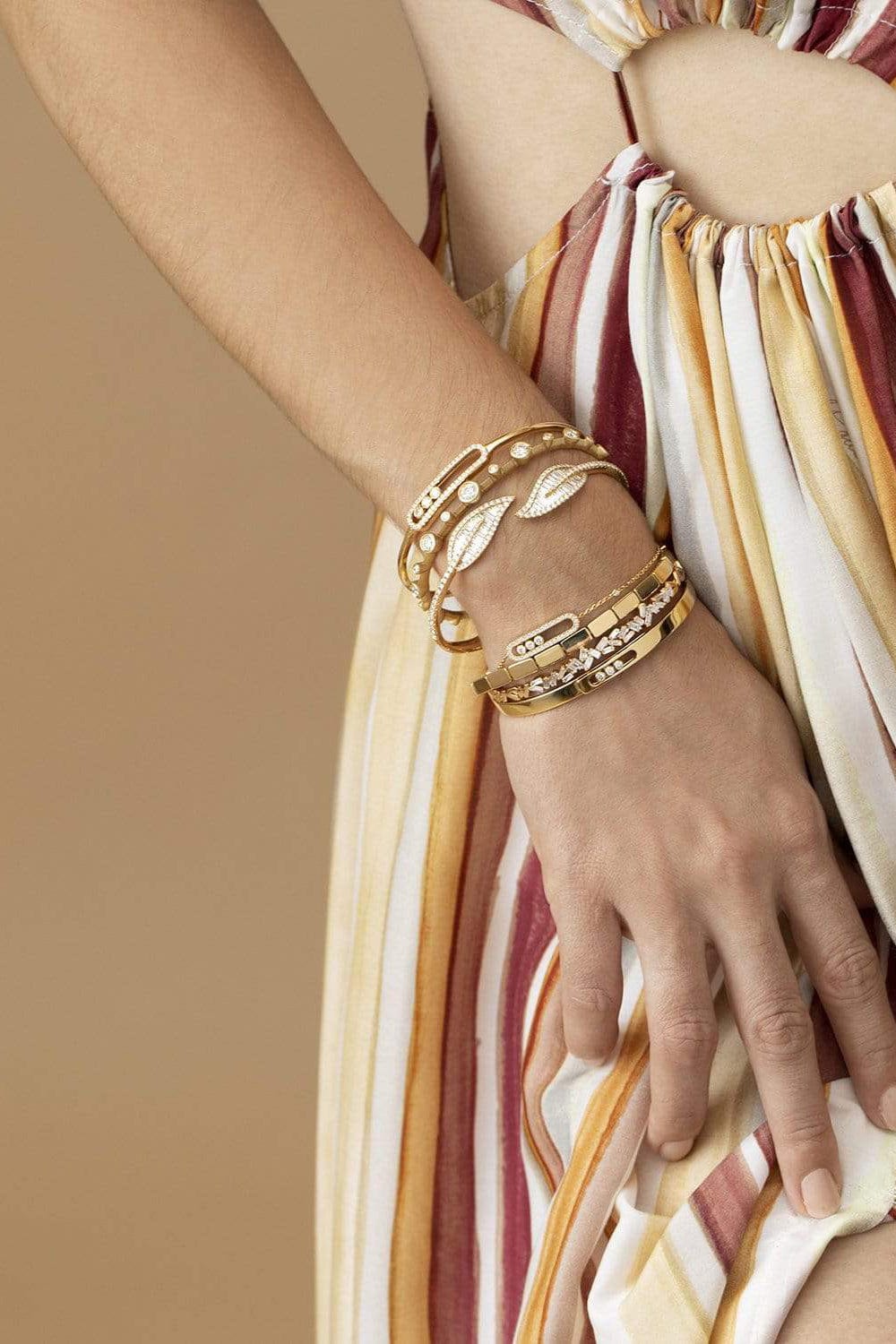 MESSIKA-Move Thin Pave Diamond Bangle-YELLOW GOLD