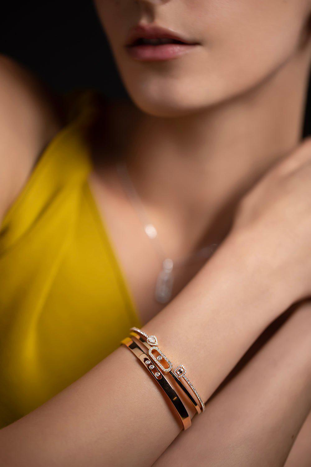 MESSIKA-Move Uno Pave Flex Bangle MM-YELLOW GOLD